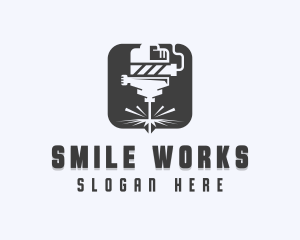 Laser Metalworks Machinist logo design