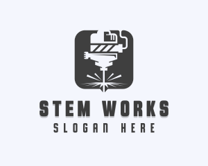 Laser Metalworks Machinist logo design