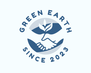 Environmental Leaf Hand logo design