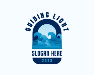 Beach Wave Surfing logo design