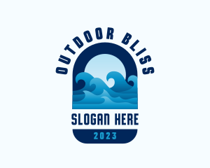 Beach Wave Surfing logo design