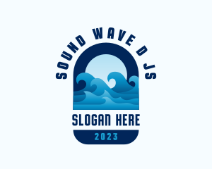 Beach Wave Surfing logo design