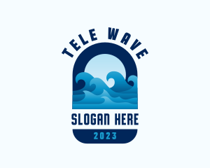 Beach Wave Surfing logo design