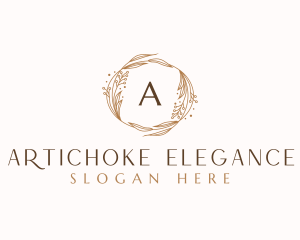 Elegant Floral Wreath  logo design