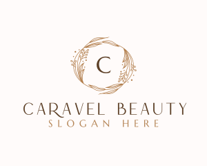 Elegant Floral Wreath  logo design