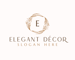 Elegant Floral Wreath  logo design