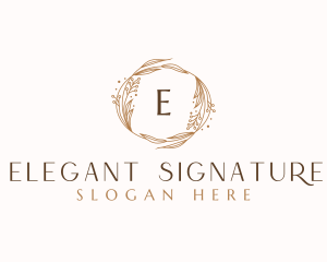 Elegant Floral Wreath  logo design