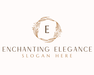 Elegant Floral Wreath  logo design