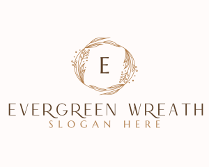 Elegant Floral Wreath  logo design