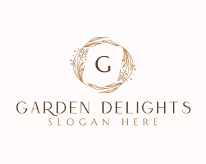 Elegant Floral Wreath  logo design