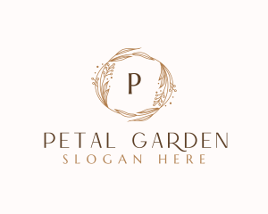 Elegant Floral Wreath  logo design