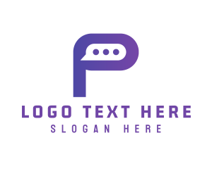 Chat Letter P App  Logo