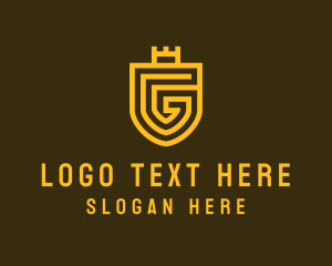 Royal Shield Geometric Crown Letter G logo