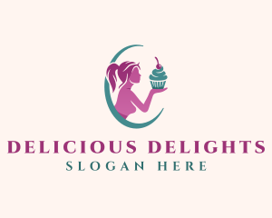 Lady Cupcake Bakery logo design