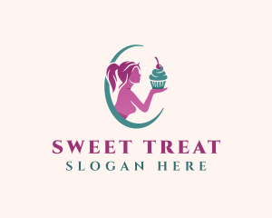 Lady Cupcake Bakery logo design