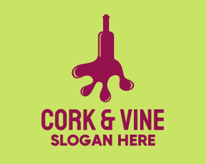 Wine Bottle Spill logo design