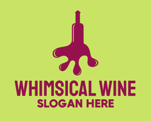 Wine Bottle Spill logo design