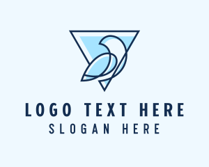 Minimalist Triangular Bird logo