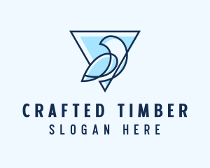 Minimalist Triangular Bird logo design