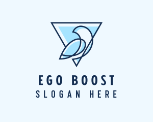 Minimalist Triangular Bird logo design