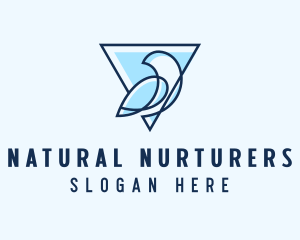 Minimalist Triangular Bird logo design