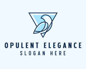 Minimalist Triangular Bird logo design