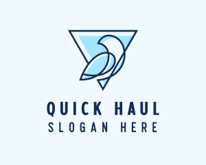 Minimalist Triangular Bird logo design