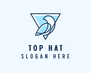 Minimalist Triangular Bird logo design