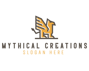 Griffin Mythical Animal logo design