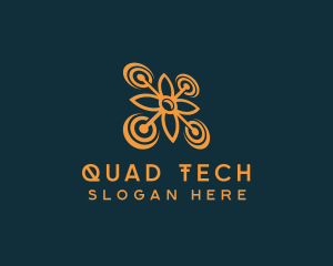 Drone Surveillance Quadrotor logo design