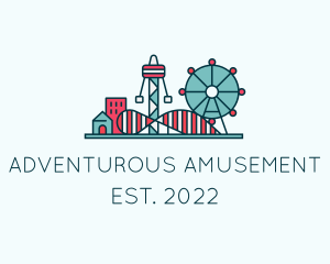 Amusement Fair Ferris Wheel  logo design