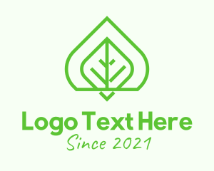 Green Leaf Line Art  logo