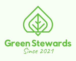 Green Leaf Line Art  logo design