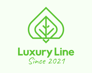 Green Leaf Line Art  logo design