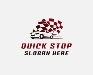 Car Auto Racing Flag  logo design