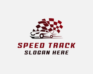 Car Auto Racing Flag  logo design