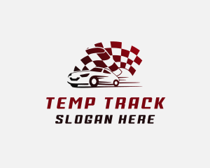 Car Auto Racing Flag  logo design