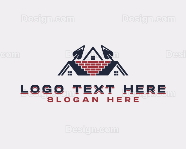 Trowel Brick Masonry Logo