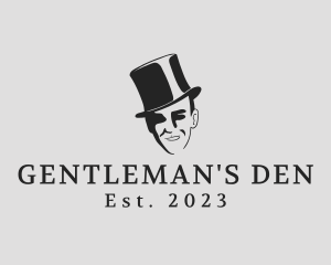 Silhouette Man Top Hat logo design