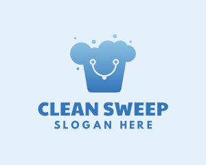 Cleaning Bucket Smile logo design