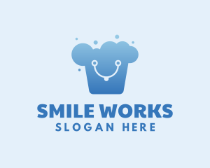 Cleaning Bucket Smile logo design