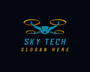 Aerial Drone Quadcopter logo design