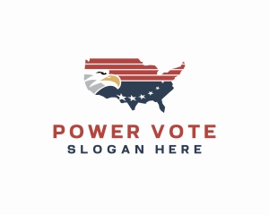 Political Eagle Map logo design