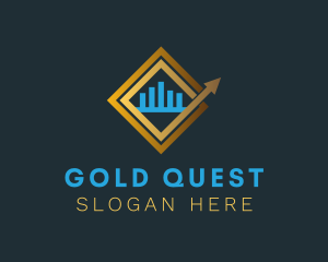 Gold Diamond Graph logo design