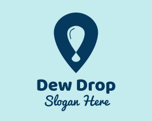 Water Droplet Location Pin logo design