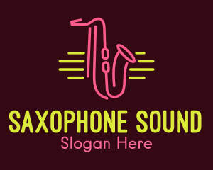 Neon Saxophone Monoline logo