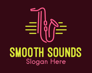 Neon Saxophone Monoline logo