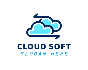 Digital Cloud Arrow logo design