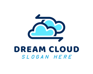 Digital Cloud Arrow logo design