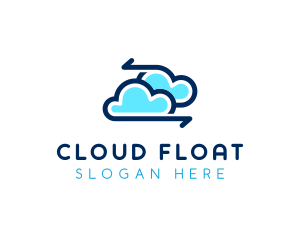 Digital Cloud Arrow logo design